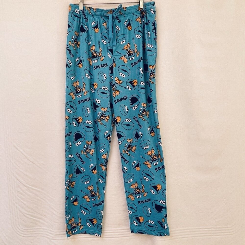 Sesame Street Men Sleepwear Medium BLue Pajama Pants Savage‎ Loungewear
